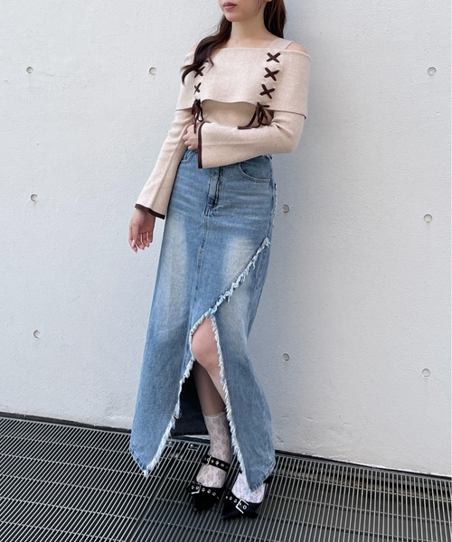 one way（ワンウェイ）の「レーシングオフショルニット（ニット/セーター・レディース・ベージュ/ホワイト/ピンク/グレー/ピンクベージュ・FREE）」の16枚目の写真