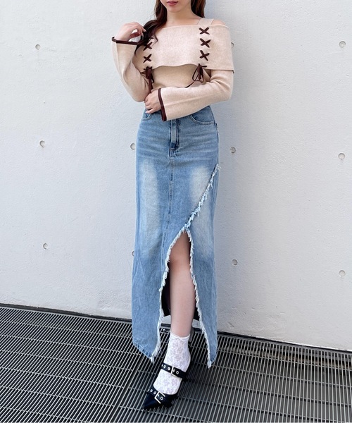 one way（ワンウェイ）の「レーシングオフショルニット（ニット/セーター・レディース・ベージュ/ホワイト/ピンク/グレー/ピンクベージュ・FREE）」の17枚目の写真