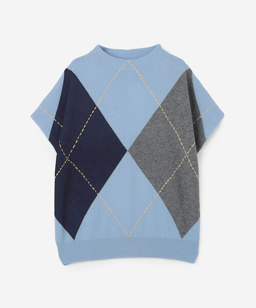 ADAWAS（アダワズ）の「ADAWAS | ボトルネック アーガイルベスト WOMEN（ベスト・レディース・ブルー系その他/グレー系その他・ONE）」の7枚目の写真