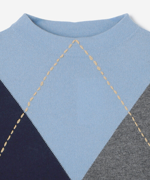 ADAWAS（アダワズ）の「ADAWAS | ボトルネック アーガイルベスト WOMEN（ベスト・レディース・ブルー系その他/グレー系その他・ONE）」の9枚目の写真