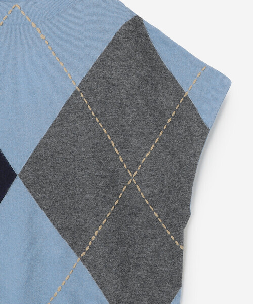 ADAWAS（アダワズ）の「ADAWAS | ボトルネック アーガイルベスト WOMEN（ベスト・レディース・ブルー系その他/グレー系その他・ONE）」の10枚目の写真