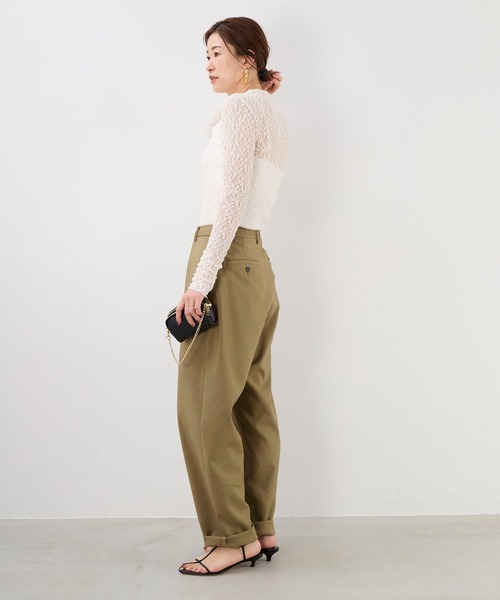 MICA&DEAL（マイカ＆ディール）の「レースボトルネックプルオーバー（Tシャツ/カットソー・レディース・オフホワイト/ブラック・FREE）」の5枚目の写真