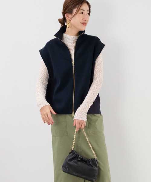 MICA&DEAL（マイカ＆ディール）の「レースボトルネックプルオーバー（Tシャツ/カットソー・レディース・オフホワイト/ブラック・FREE）」の12枚目の写真