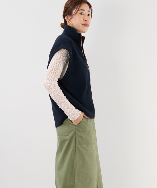 MICA&DEAL（マイカ＆ディール）の「レースボトルネックプルオーバー（Tシャツ/カットソー・レディース・オフホワイト/ブラック・FREE）」の13枚目の写真