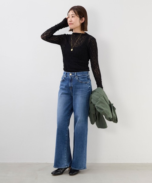 MICA&DEAL（マイカ＆ディール）の「レースボトルネックプルオーバー（Tシャツ/カットソー・レディース・オフホワイト/ブラック・FREE）」の16枚目の写真