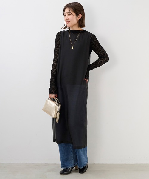 MICA&DEAL（マイカ＆ディール）の「レースボトルネックプルオーバー（Tシャツ/カットソー・レディース・オフホワイト/ブラック・FREE）」の21枚目の写真