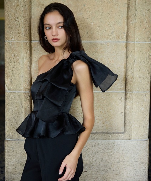 ビッグリボンペプラムオールインワン（つなぎ/オールインワン）｜EIMY