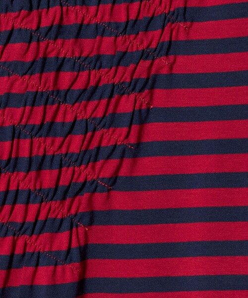 ATTISESSION(アティセッション)の「<ATTISESSION>シャーリング ボーダー プルオーバー トップス(Tシャツ/カットソー・レディース・レッド/ダークグレー・FREE)」の15枚目の写真