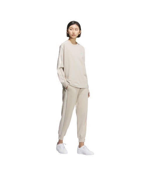 adidas（アディダス）の「アディダス adidas エッセンシャルズ プラス スリーストライプス 長袖Tシャツ（Tシャツ/カットソー・レディース・ネイビー/サンドグレー・M/L/S）」の3枚目の写真