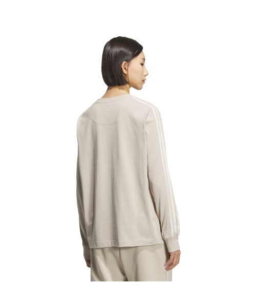adidas（アディダス）の「アディダス adidas エッセンシャルズ プラス スリーストライプス 長袖Tシャツ（Tシャツ/カットソー・レディース・ネイビー/サンドグレー・M/L/S）」の4枚目の写真