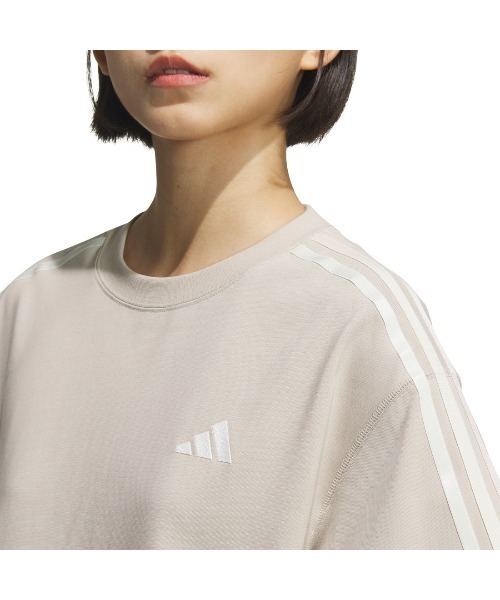 adidas（アディダス）の「アディダス adidas エッセンシャルズ プラス スリーストライプス 長袖Tシャツ（Tシャツ/カットソー・レディース・ネイビー/サンドグレー・M/L/S）」の5枚目の写真
