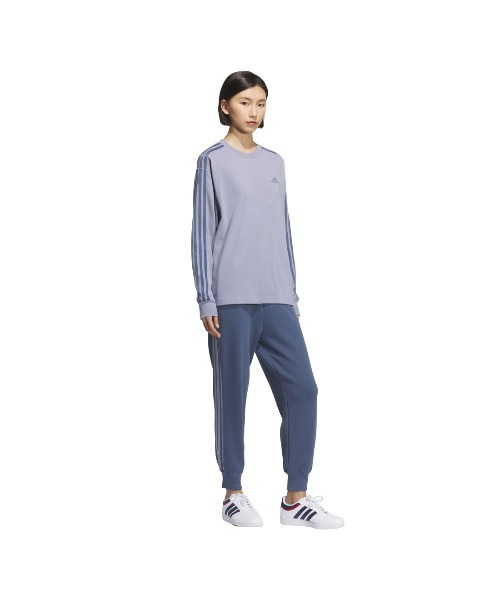 adidas（アディダス）の「アディダス adidas エッセンシャルズ プラス スリーストライプス 長袖Tシャツ（Tシャツ/カットソー・レディース・ネイビー/サンドグレー・M/L/S）」の8枚目の写真