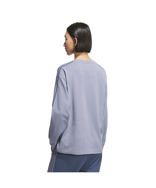 adidas（アディダス）の「アディダス adidas エッセンシャルズ プラス スリーストライプス 長袖Tシャツ（Tシャツ/カットソー・レディース・ネイビー/サンドグレー・M/L/S）」の7枚目の写真