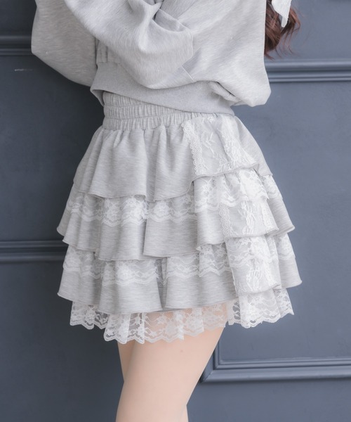 couture BY ROJITA(クチュールバイロジータ)の「【セットアップ対応】スウェットティアードミニスカパン(スカート・レディース・ホワイト/ブラック/グレー/ブラック系その他・FREE)」の14枚目の写真