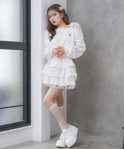 couture BY ROJITA(クチュールバイロジータ)の「【セットアップ対応】スウェットティアードミニスカパン(スカート・レディース・ホワイト/ブラック/グレー/ブラック系その他・FREE)」の20枚目の写真