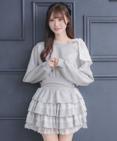 couture BY ROJITA(クチュールバイロジータ)の「【セットアップ対応】スウェットティアードミニスカパン(スカート・レディース・ホワイト/ブラック/グレー/ブラック系その他・FREE)」の22枚目の写真