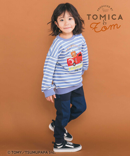 SLAP SLIP（スラップスリップ）の「【トミカとトム×SLAPSLIPコラボアイテム】はたらくくるま遊べる消防車ホイールローダーボーダートレーナー(80~120cm)（スウェット・キッズ・ブルー系その他/イエロー系その他・100cm/90cm/80ｃｍ/110cm/120cm）」の6枚目の写真