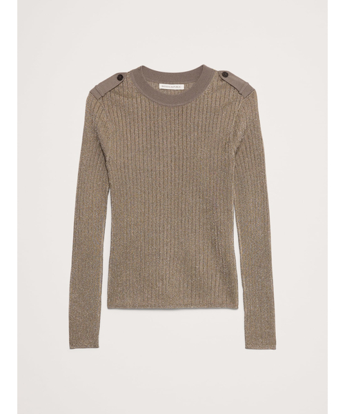 Banana Republic（バナナリパブリック）の「メタリック ショルダーエポーレットセーター（ニット/セーター・レディース・ベージュ/ブラウン・S/XS/L/M）」の11枚目の写真