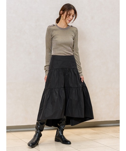 Banana Republic（バナナリパブリック）の「メタリック ショルダーエポーレットセーター（ニット/セーター・レディース・ベージュ/ブラウン・S/XS/L/M）」の3枚目の写真