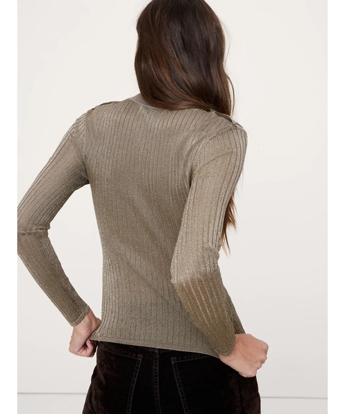 Banana Republic（バナナリパブリック）の「メタリック ショルダーエポーレットセーター（ニット/セーター・レディース・ベージュ/ブラウン・S/XS/L/M）」の5枚目の写真