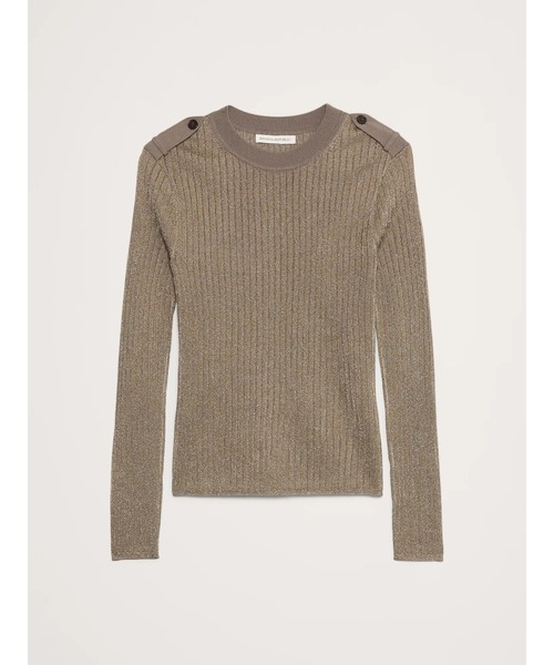 Banana Republic（バナナリパブリック）の「メタリック ショルダーエポーレットセーター（ニット/セーター・レディース・ベージュ/ブラウン・S/XS/L/M）」の6枚目の写真