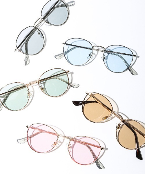 LUXSTYLE(ラグスタイル)の「UVカットメタルボストンサングラス(サングラス・レディース・ライトピンク/ライトベージュ/グリーン系その他/ブルー系その他/ライトグレー・FREE)」の8枚目の写真