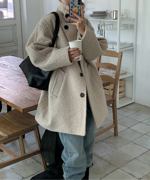 スタンドカラーボアコート（その他アウター）｜LUCPY（ラクピー）の