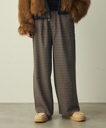 Check One-Tuck Wide Slacks / チェック1タックワイドスラックス