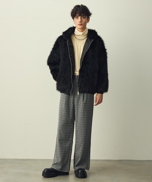 Shoowtime(ショウタイム)の「Check One-Tuck Wide Slacks / チェック1タックワイドスラックス(スラックス・メンズ・ブラック系/ブラウン系・X-LARGE/MEDIUM/LARGE)」の21枚目の写真