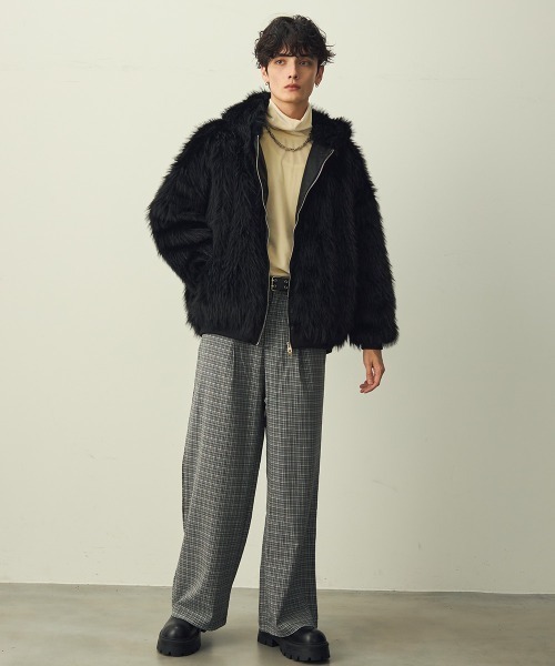 Shoowtime(ショウタイム)の「Check One-Tuck Wide Slacks / チェック1タックワイドスラックス(スラックス・メンズ・ブラック系/ブラウン系・X-LARGE/MEDIUM/LARGE)」の22枚目の写真