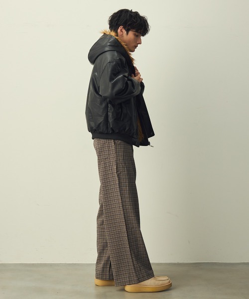 Shoowtime(ショウタイム)の「Check One-Tuck Wide Slacks / チェック1タックワイドスラックス(スラックス・メンズ・ブラック系/ブラウン系・X-LARGE/MEDIUM/LARGE)」の13枚目の写真