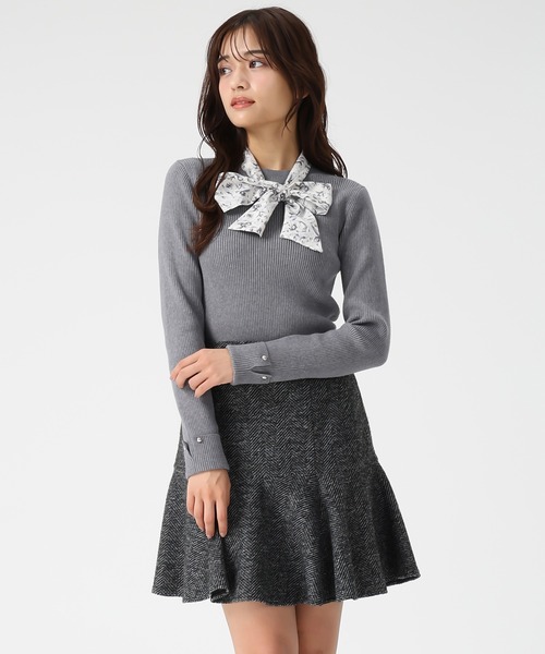 MISCH MASCH（ミッシュマッシュ）の「ローフレアミニスカート（スカート・レディース・アイボリー/ブラック×ホワイト・S/M）」の21枚目の写真