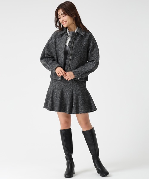 MISCH MASCH（ミッシュマッシュ）の「ローフレアミニスカート（スカート・レディース・アイボリー/ブラック×ホワイト・S/M）」の11枚目の写真