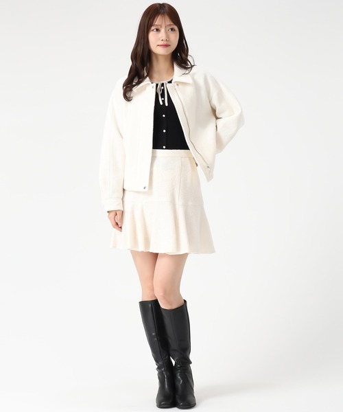 MISCH MASCH（ミッシュマッシュ）の「ローフレアミニスカート（スカート・レディース・アイボリー/ブラック×ホワイト・S/M）」の12枚目の写真