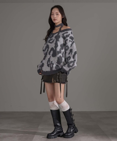 apres jour mignon(アプレジュールミニョン)の「アソートニットプルオーバー(ニット/セーター・レディース・ブラウン系その他/チャコールグレー/グレー・LARGE/フリー)」の5枚目の写真