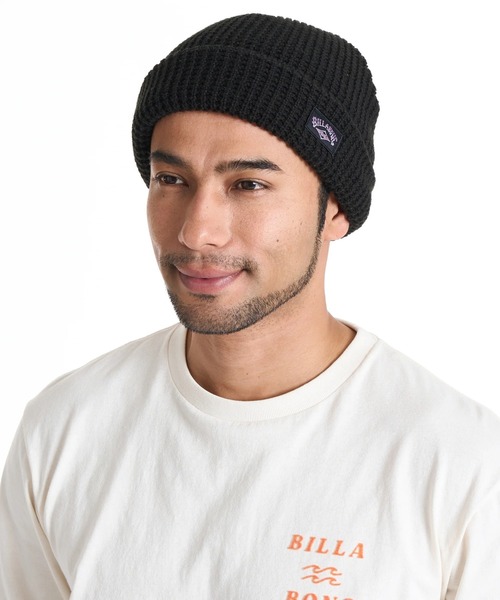BILLABONG(ビラボン)の「BILLABONG メンズ WAFFLE BEANIE ビーニー 【2025年秋冬モデル】 @autumn/ビラボンロゴワンポイントニット帽・ビーニー(ニットキャップ/ビーニー・メンズ・ブラック/インディゴブルー/ネイビー/レッド系その他・FREE)」の1枚目の写真