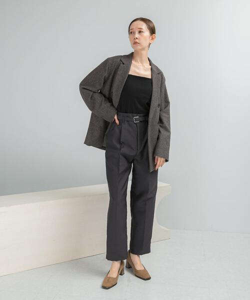 セール】ハイウエストベルト付きテーパードパンツ（その他パンツ