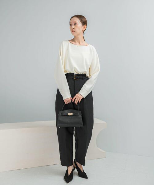 URBAN RESEARCH ROSSO WOMEN（アーバンリサーチ　ロッソ）の「ハイウエストベルト付きテーパードパンツ（その他パンツ・レディース・ブラック/グレー・38/36）」の3枚目の写真