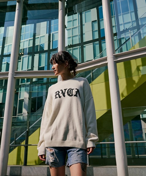 RVCA(ルーカ)の「RVCA レディース BIG RVCA KNIT セーター 【2025年秋冬モデル】 @autumn/ルーカロゴニット(ニット/セーター・レディース・オフホワイト/ブラック・SMALL/MEDIUM)」の4枚目の写真