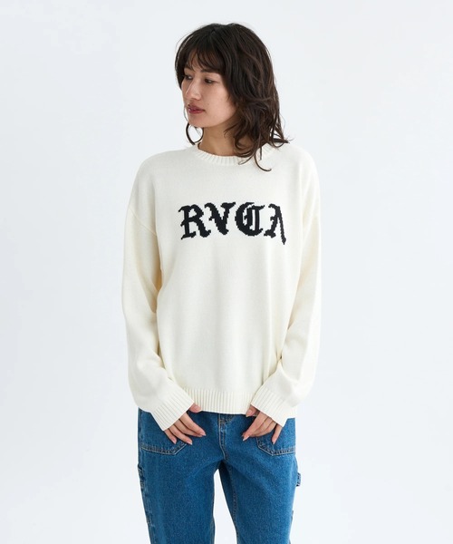 RVCA(ルーカ)の「RVCA レディース BIG RVCA KNIT セーター 【2025年秋冬モデル】 @autumn/ルーカロゴニット(ニット/セーター・レディース・オフホワイト/ブラック・SMALL/MEDIUM)」の7枚目の写真