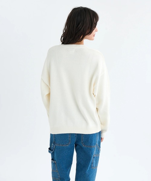 RVCA(ルーカ)の「RVCA レディース BIG RVCA KNIT セーター 【2025年秋冬モデル】 @autumn/ルーカロゴニット(ニット/セーター・レディース・オフホワイト/ブラック・SMALL/MEDIUM)」の8枚目の写真