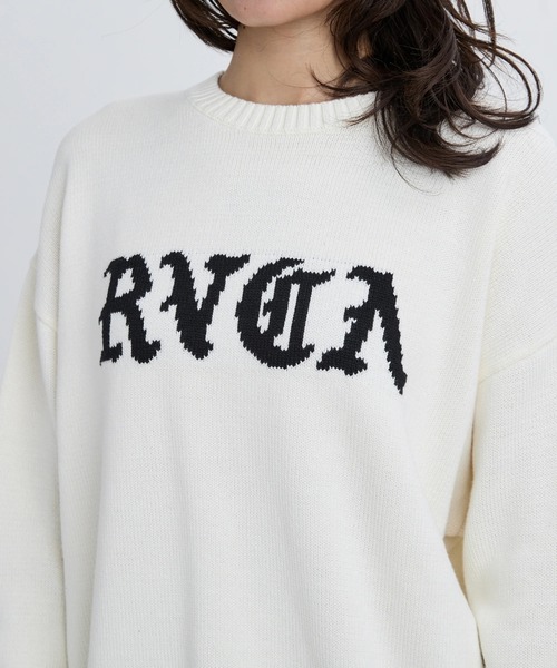 RVCA(ルーカ)の「RVCA レディース BIG RVCA KNIT セーター 【2025年秋冬モデル】 @autumn/ルーカロゴニット(ニット/セーター・レディース・オフホワイト/ブラック・SMALL/MEDIUM)」の9枚目の写真