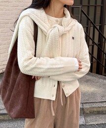 FR刺繍ケーブル柄ニットカーディガン