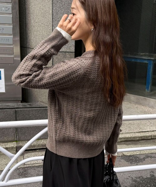 セール】FR刺繍ケーブル柄ニットカーディガン（ニット/セーター