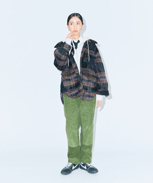 Green　Parks（グリーンパークス）の「■WITH KURUMI NAKATA スウェットZIPフード（パーカー・レディース・チャコールグレー/ホワイト系その他・FREE）」の3枚目の写真