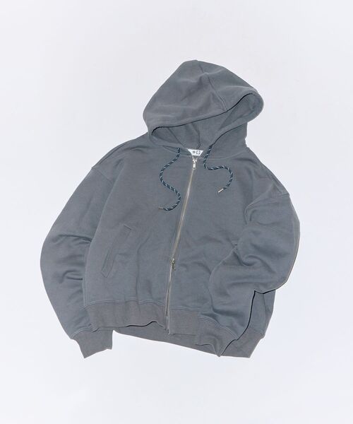 Green　Parks（グリーンパークス）の「■WITH KURUMI NAKATA スウェットZIPフード（パーカー・レディース・チャコールグレー/ホワイト系その他・FREE）」の7枚目の写真