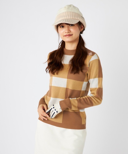 セール】【marie claire:マリ.クレール】レディースチェック柄モック