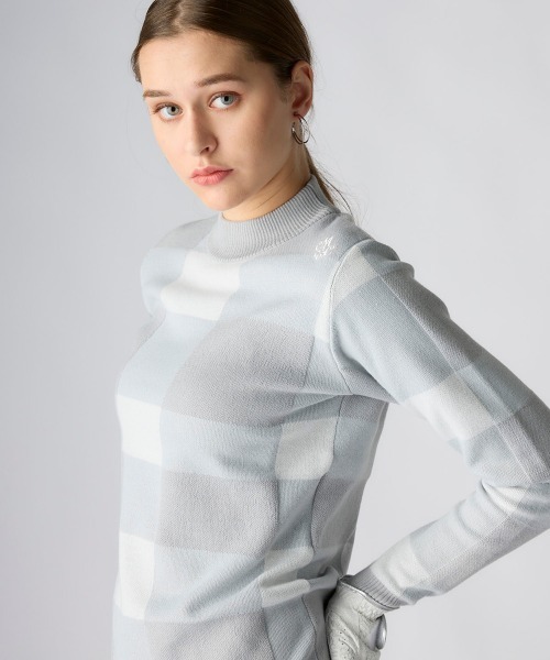 セール】【marie claire:マリ.クレール】レディースチェック柄モック