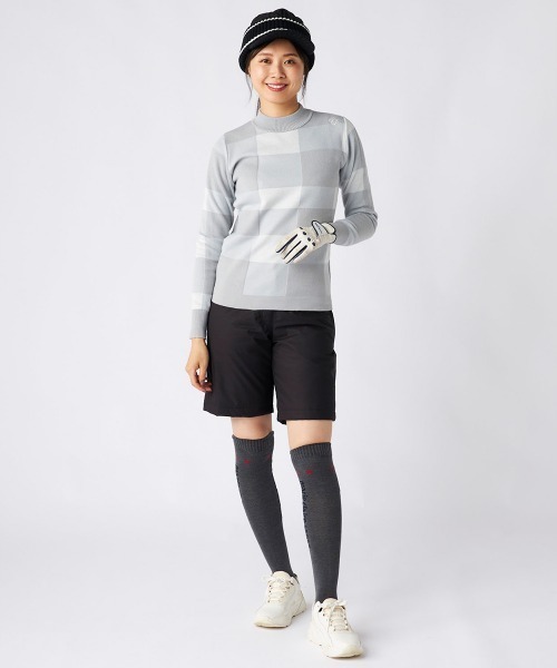 marie claire(マリ・クレール)の「【marie claire:マリ.クレール】レディースチェック柄モックネックセーター ゴルフ(ニット/セーター・レディース・ベージュ/ブラック/グレー・X-LARGE/XX-LARGE/MEDIUM/LARGE)」の12枚目の写真