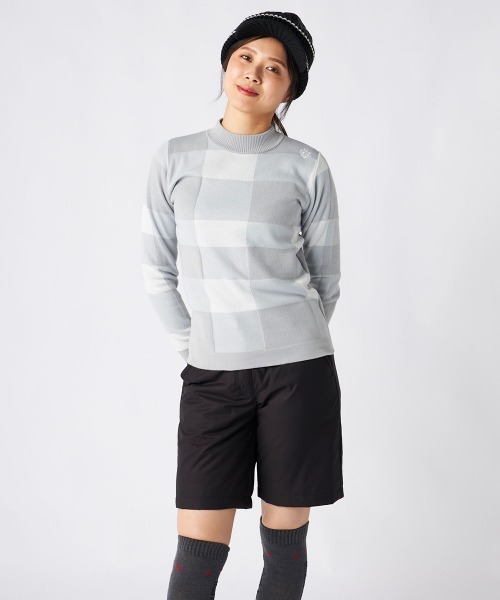 marie claire(マリ・クレール)の「【marie claire:マリ.クレール】レディースチェック柄モックネックセーター ゴルフ(ニット/セーター・レディース・ベージュ/ブラック/グレー・X-LARGE/XX-LARGE/MEDIUM/LARGE)」の10枚目の写真